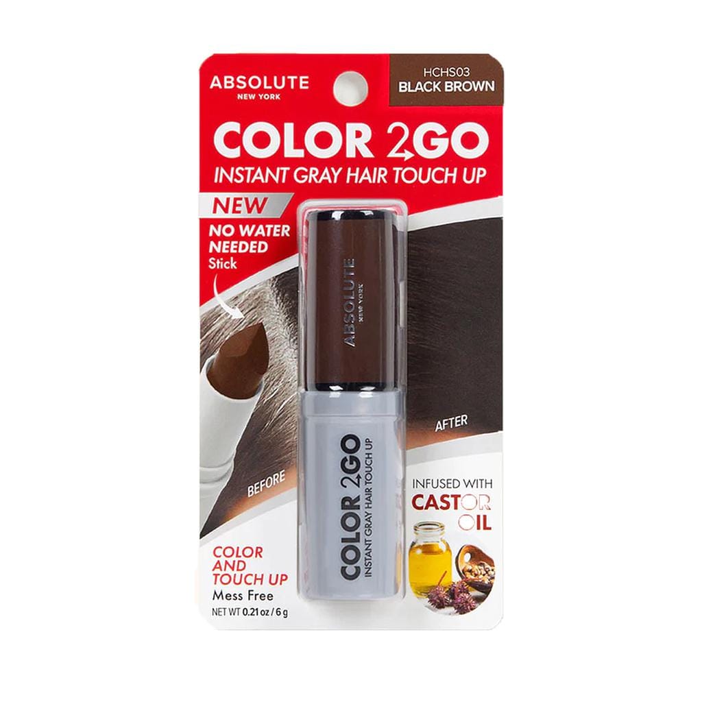 ABSOLUTE NEW YORK ABSNY COLOR 2 GO HAIR STICK DARK BROWN