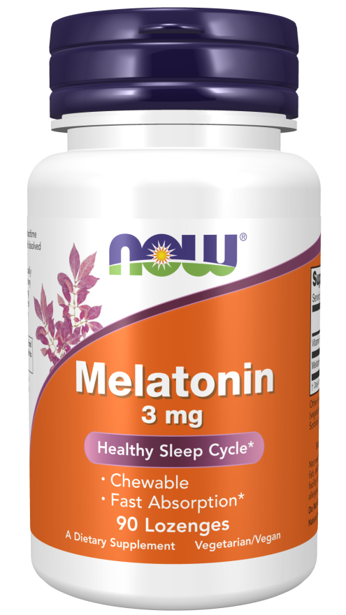 NOW MELATONIN 3 MG 90 LOZENGES