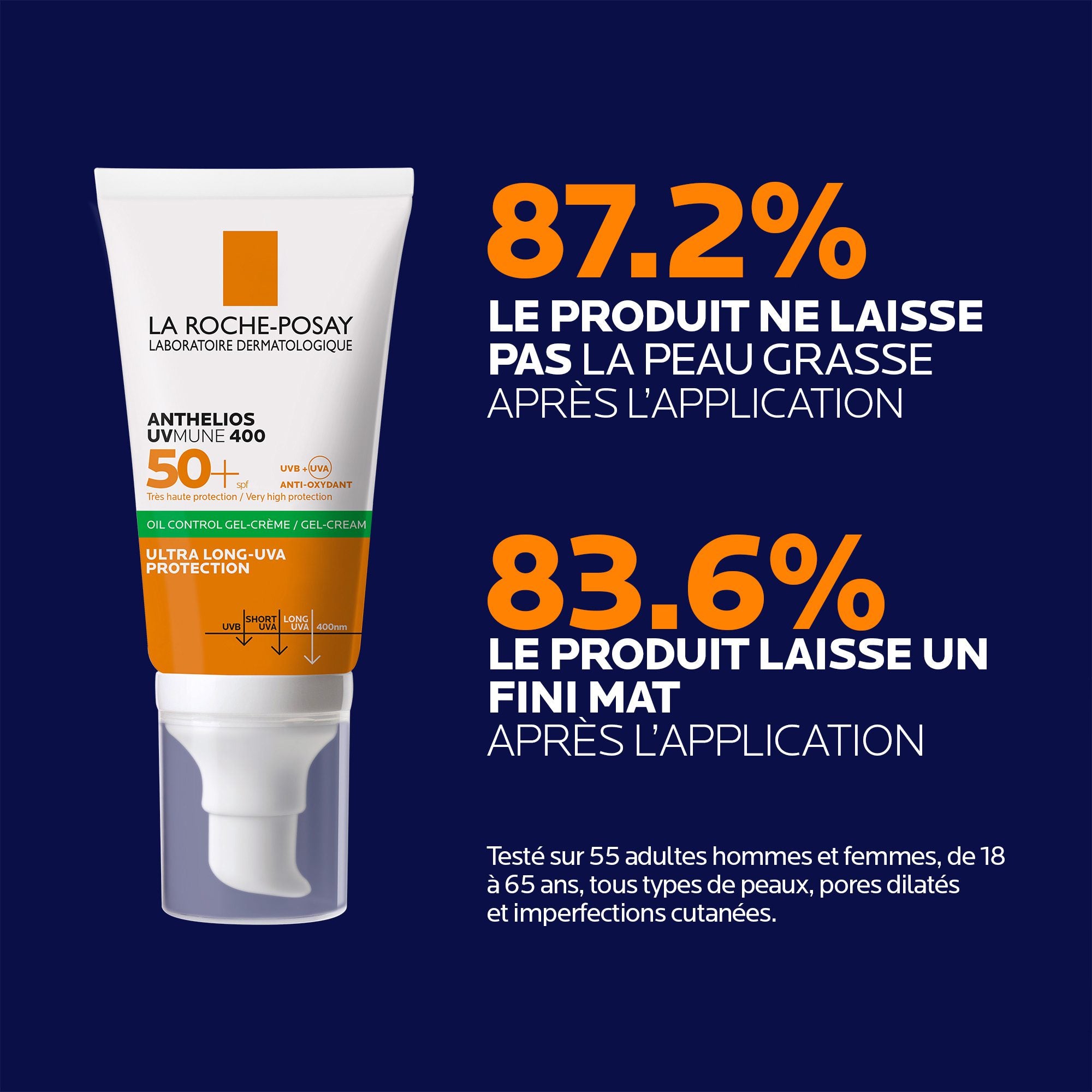 La Roche-Posay Anthelios XL Crème Solaire Matifiante Invisible SPF50+ Peau Mixte à Grasse Acnéique | 50ml