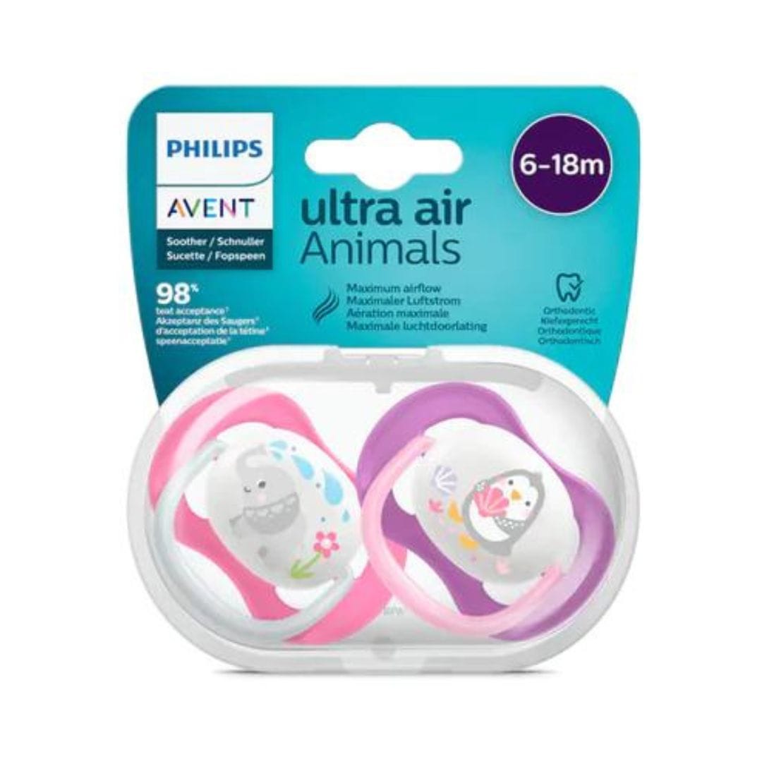 AVENT SUCETTE ORTHO 6-18M GIRL ELEP/PENG