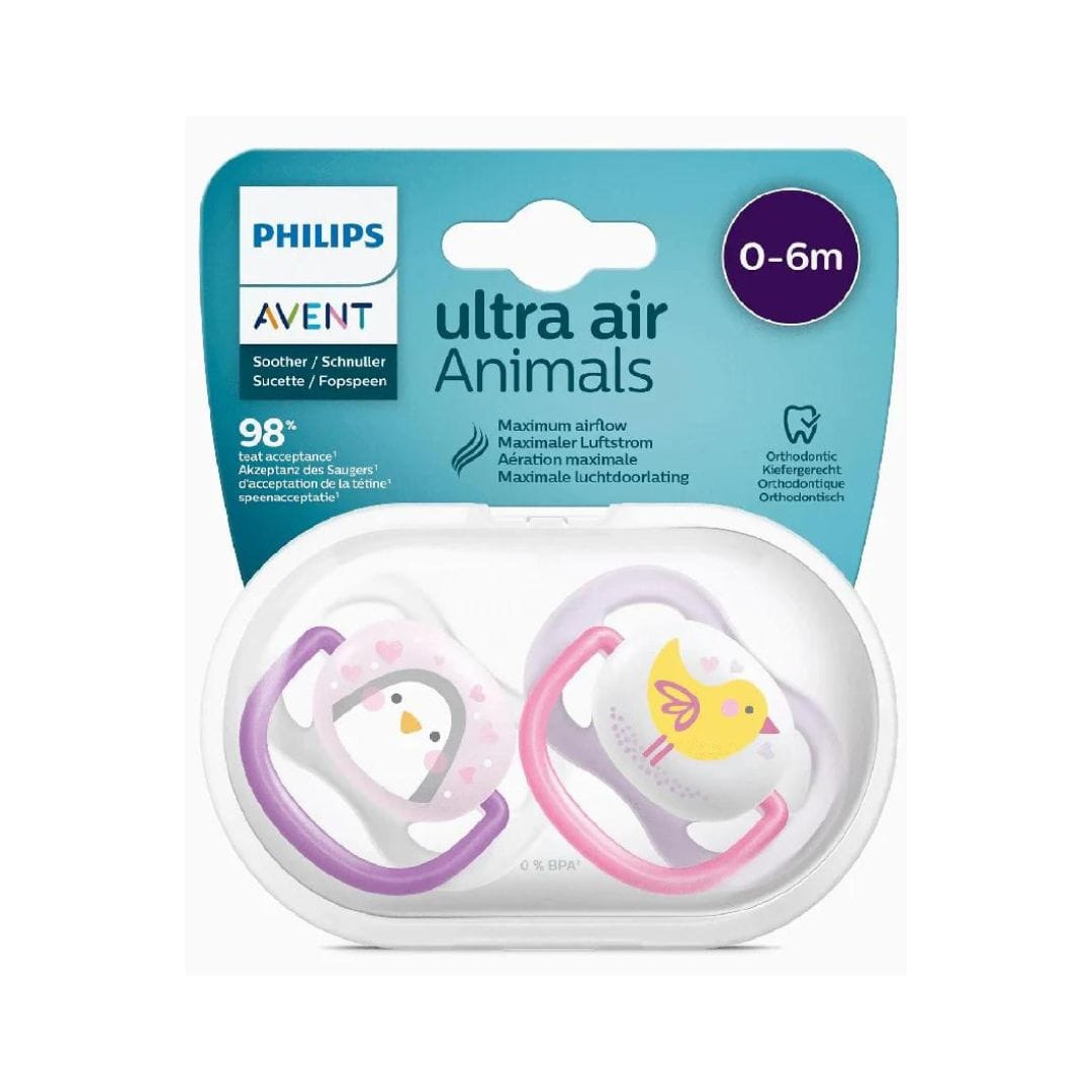 AVENT SUCETTE ORTHO 0-6M GIRL PENG/BIRD