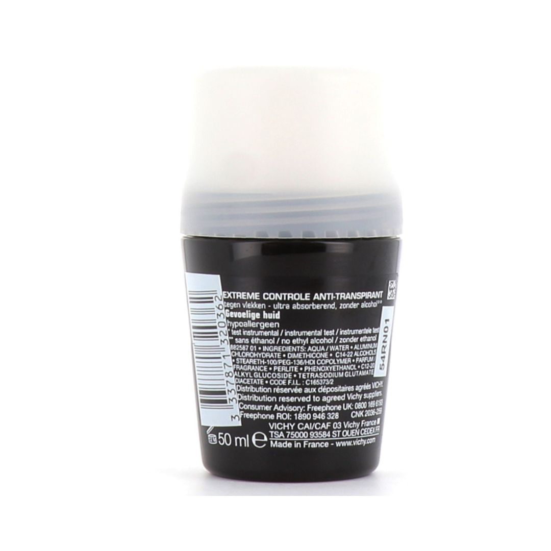 Vichy Homme Déodorant Bille Anti-Transpirant 72H Peau Sensible | 50ml