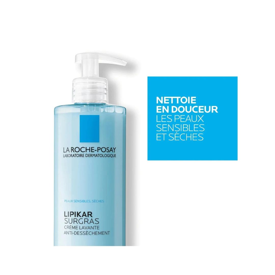 La Roche-Posay Lipikar Surgras Crème Lavante Peau Sensible et Sèche | 400ml