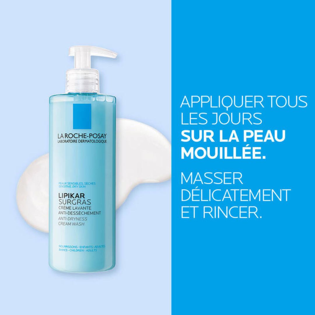 La Roche-Posay Lipikar Surgras Crème Lavante Peau Sensible et Sèche | 400ml