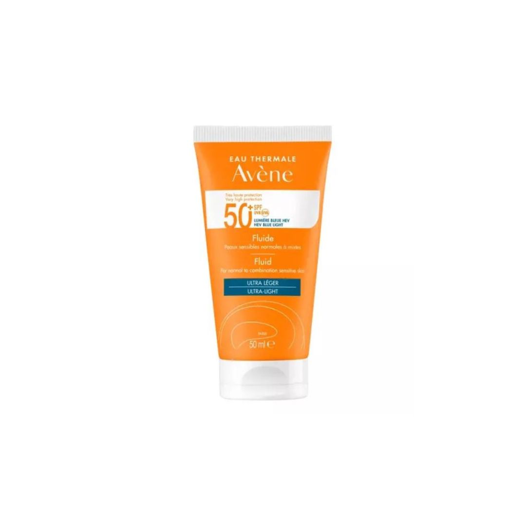 AVENE SOLAIRE Fluide avec Parfum SPF50+ 50ml – Pénétration 3 Secondes, Ultra Léger