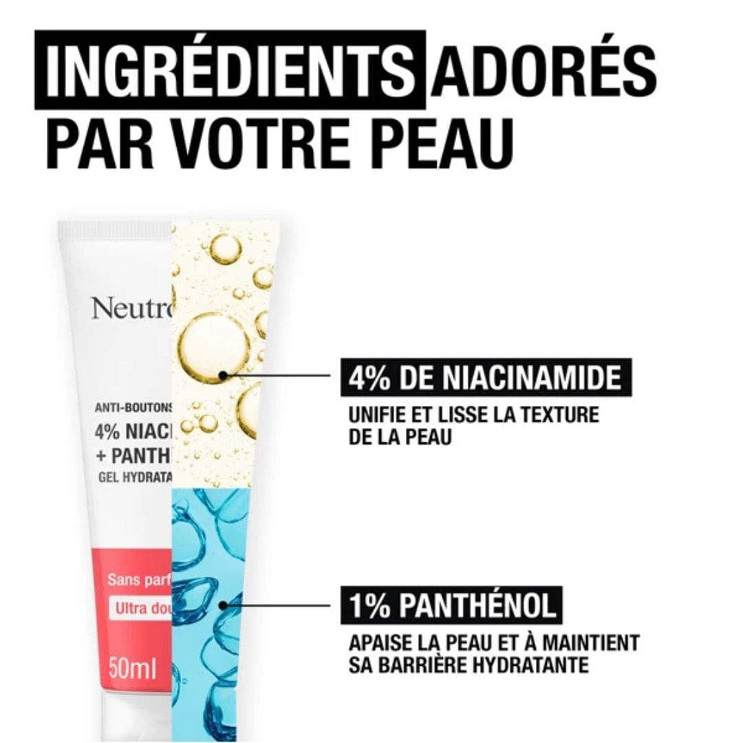 Neutrogena Anti-Boutons+ Gel Hydratant – Hydratation apaisante pour peaux à tendance acnéique