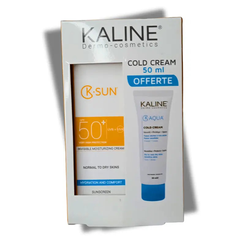 OFFRE KALINE pack K-Sun écran solaire Invisible spf 50+ K-Aqua Cold Crème 50ml offerte