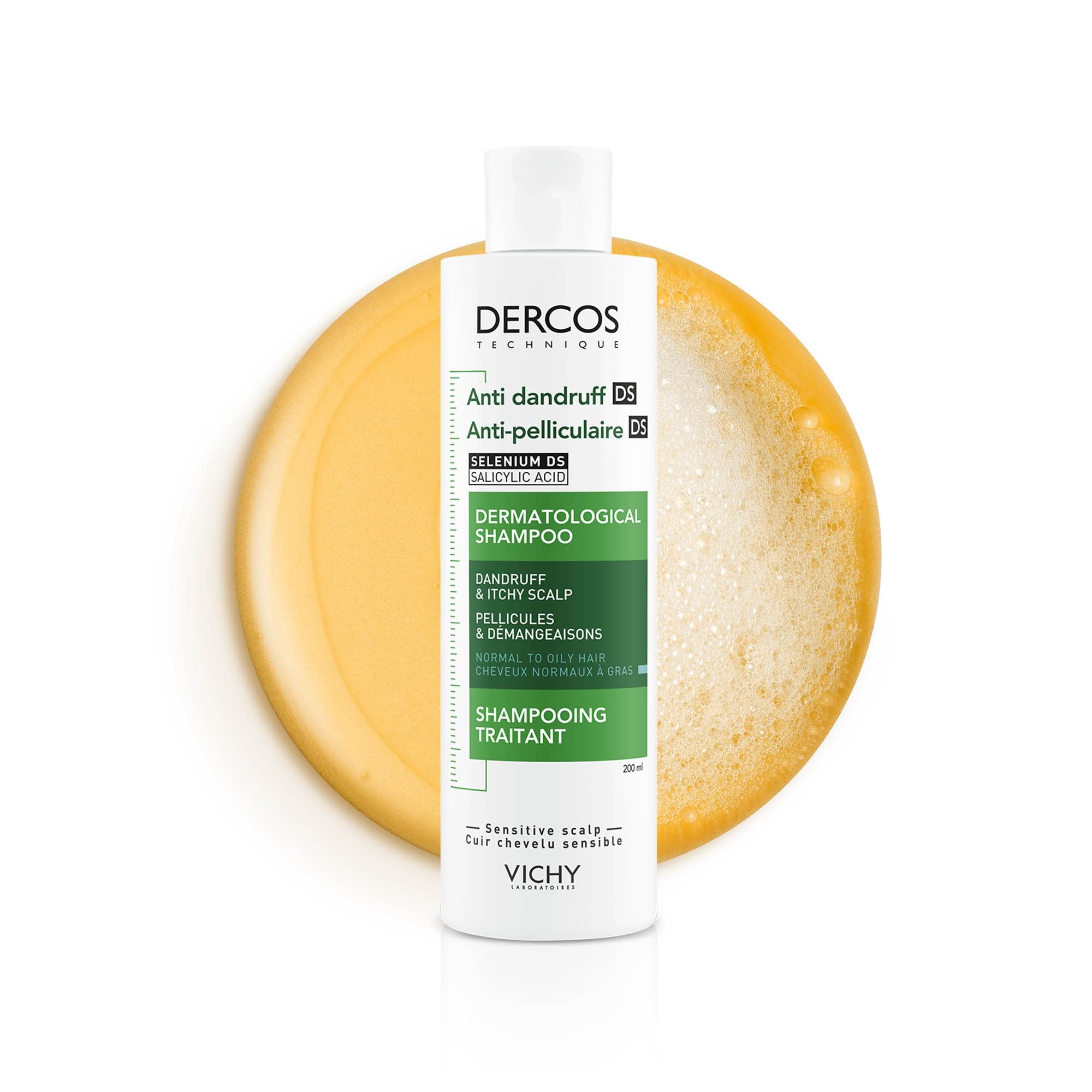 VICHY DERCOS SHAMPOING ANTIPELLICULAIRE CHEVEUX NORMAUX A GRAS 200 ML