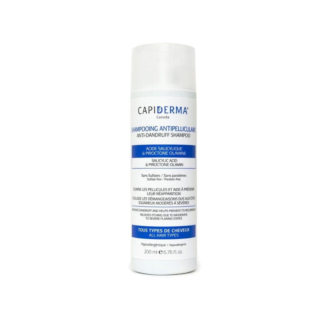 CAPIDERMA SHAMPOOING ANTIPELLICULAIRE ACIDE SALICLYLIQUE & PIROCTONE OLAMINE TOUS TYPES DE CHEVEUX SANS SULFATTE SANS PARABENES 200 ML