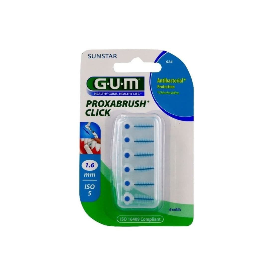 GUM PROXABRUSH RECHARGES X 6 1.6 MM REF 624