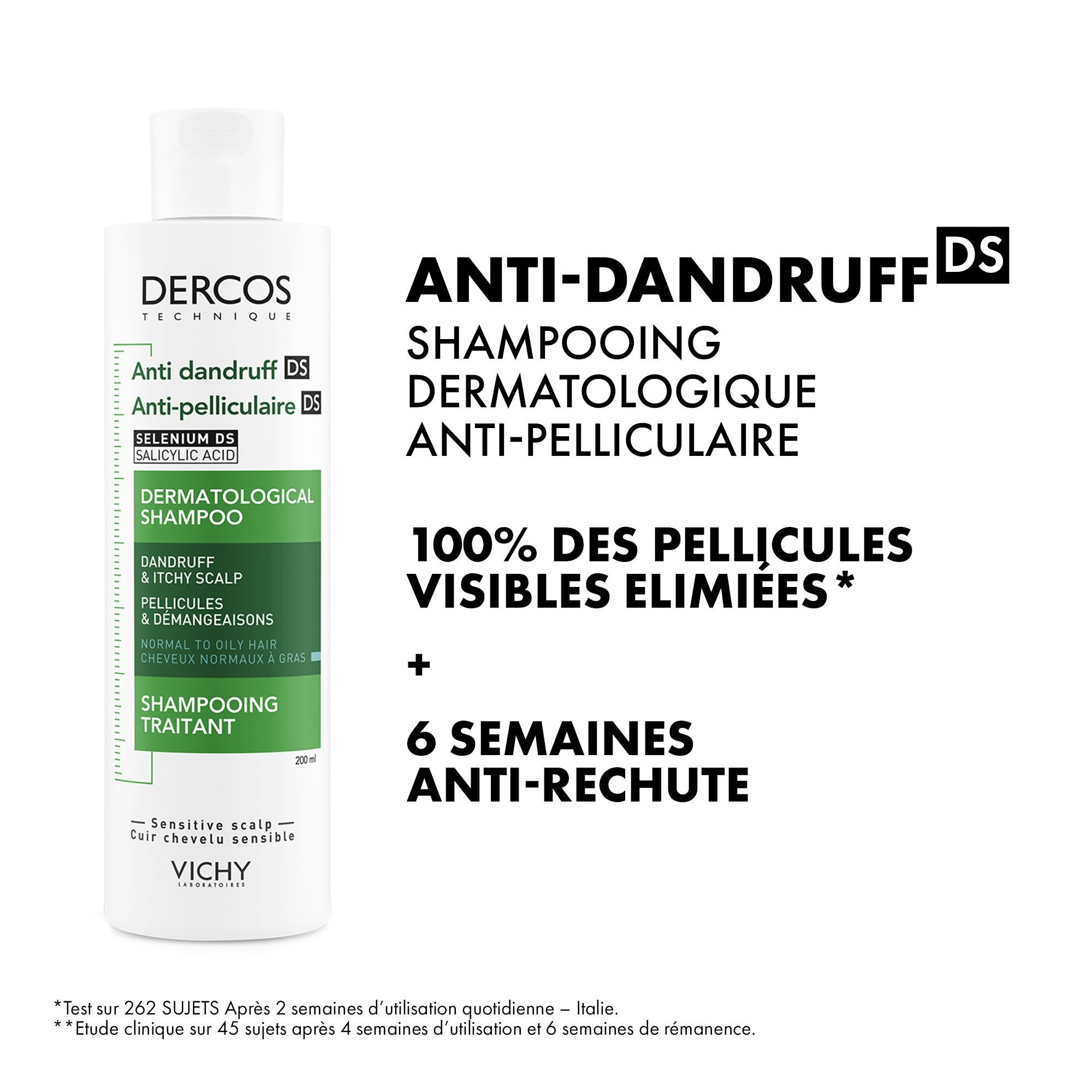 VICHY DERCOS SHAMPOING ANTIPELLICULAIRE CHEVEUX NORMAUX A GRAS 200 ML