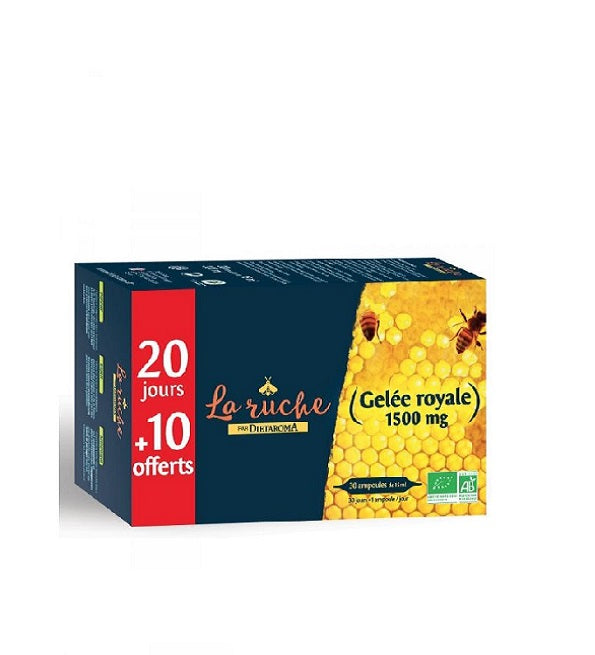 DIETAROMA LA RUCHE GELEE ROYALE BIO 1500 MG 30 AMPOULES