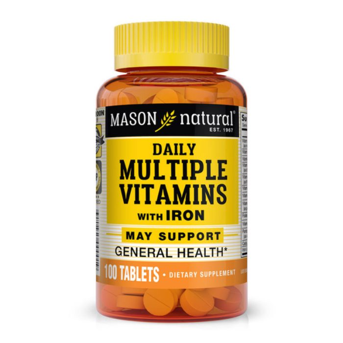 MASON NATURAL DAILY MULTIPLE VITAMINS AND IRON 100 COMPRIMES