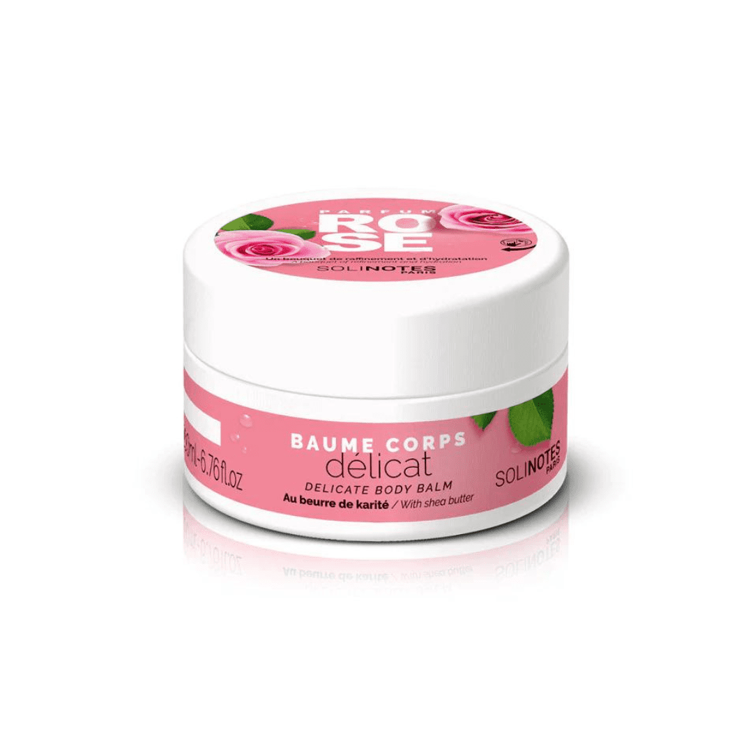 SOLINOTES PARFUM ROSE BAUME CORPS DELICAT UN BOUQUET DE RAFFINEMENT ET D HYDRATATION AU BEURRE DE KARITE 200 ML