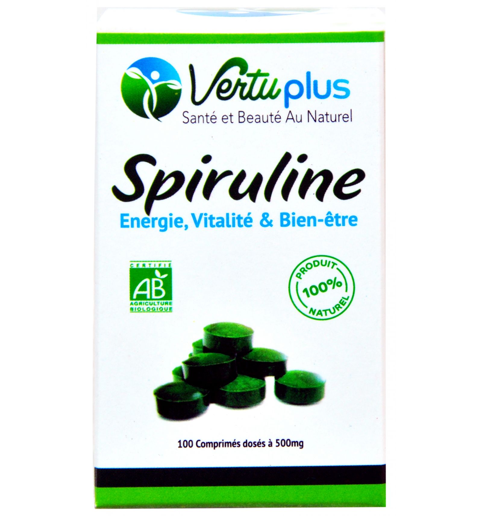 VERTUPLUS SPIRULINE 100 COMPRIMÉS