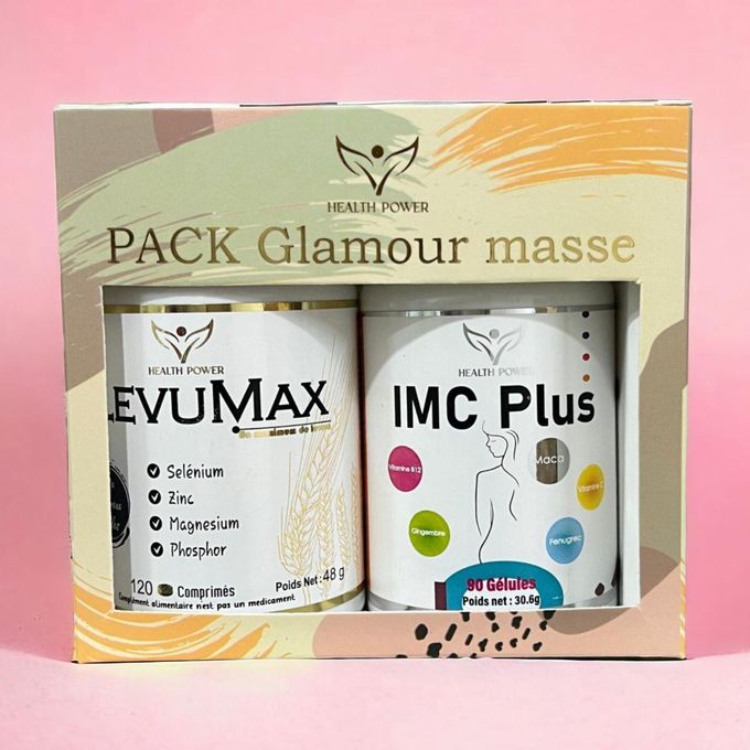 PACK GLAMOUR MASSE LEVU MAX 120 COMPIMES+IMC PLUS 80 GELULES