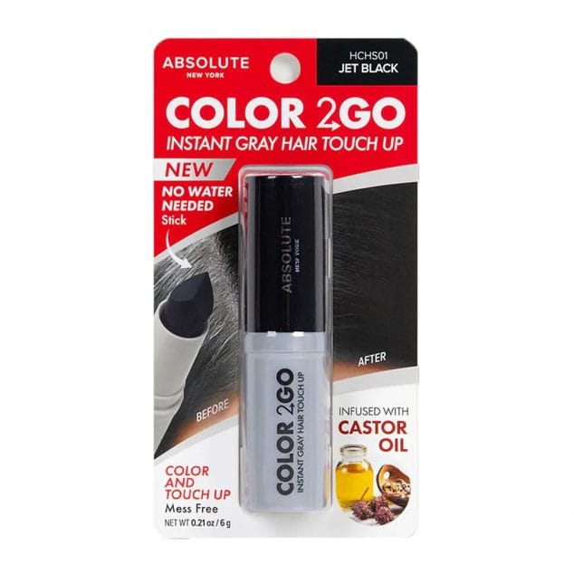 ABSOLUTE NEW YORK ABSNY COLOR 2 GO HAIR STICK BLACK BROWN