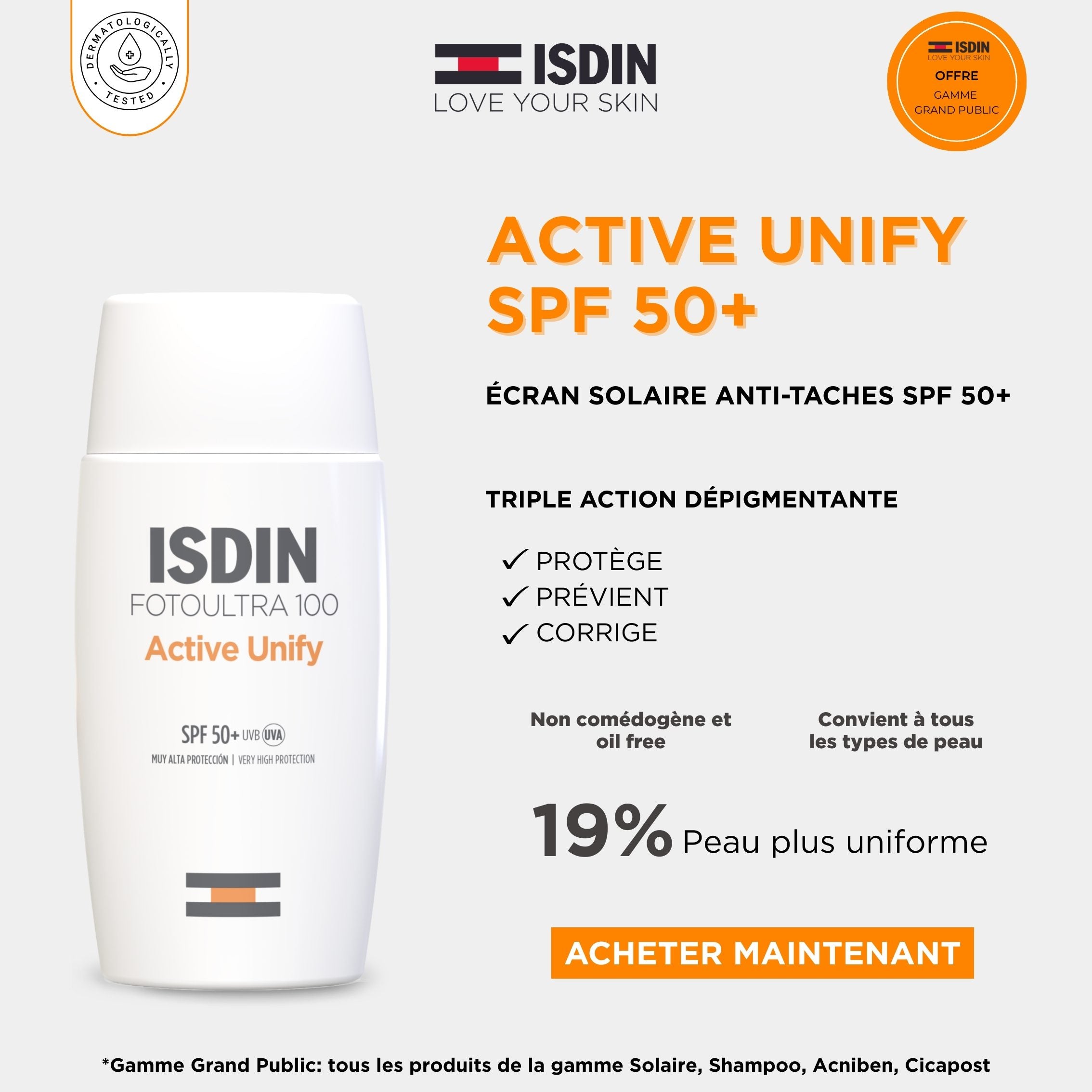 ISDIN Foto ultra active unify Transparent spf50+ 50ml