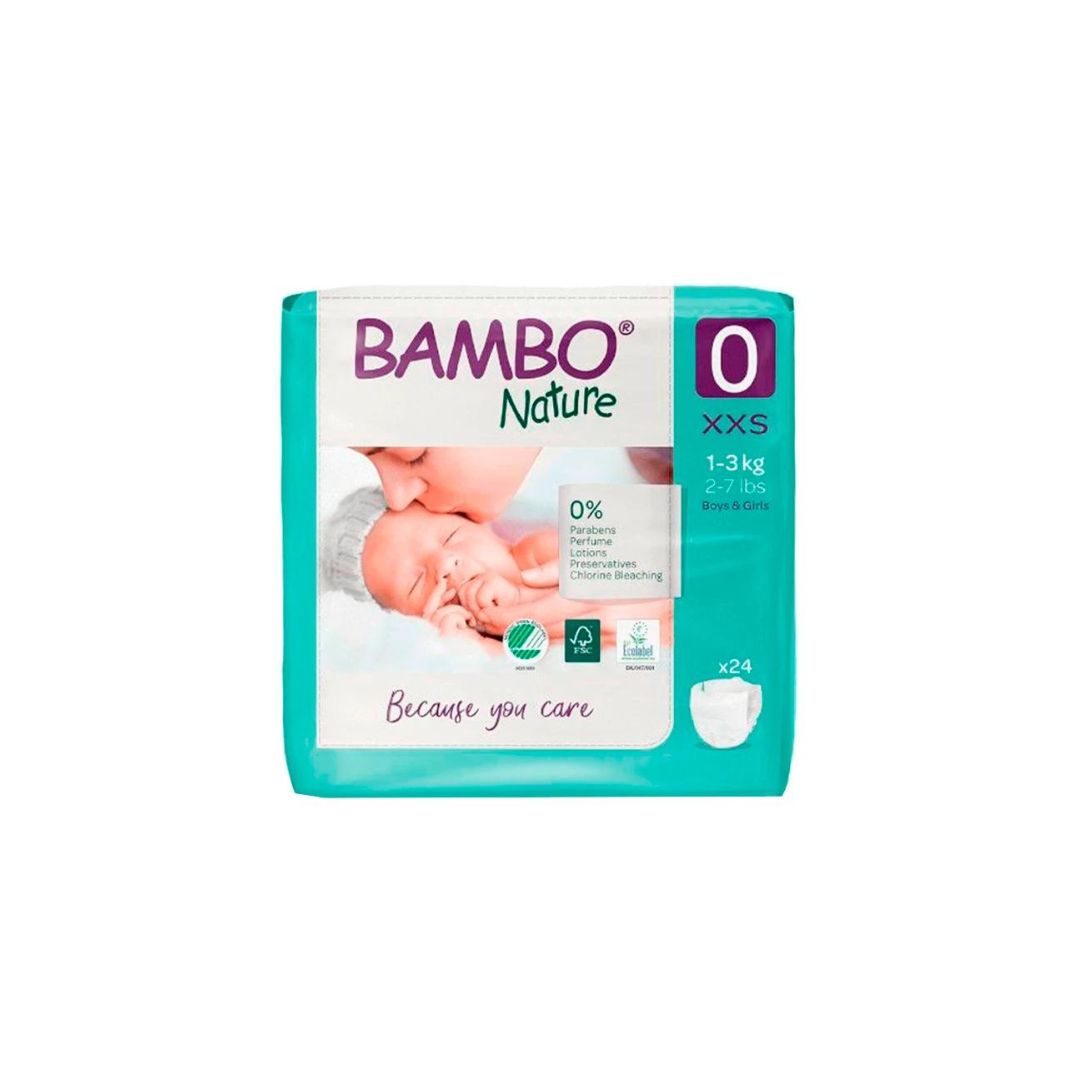 BAMBO NATURE COUCHE T0 ( 1-3KG ) 24 UNITÉS