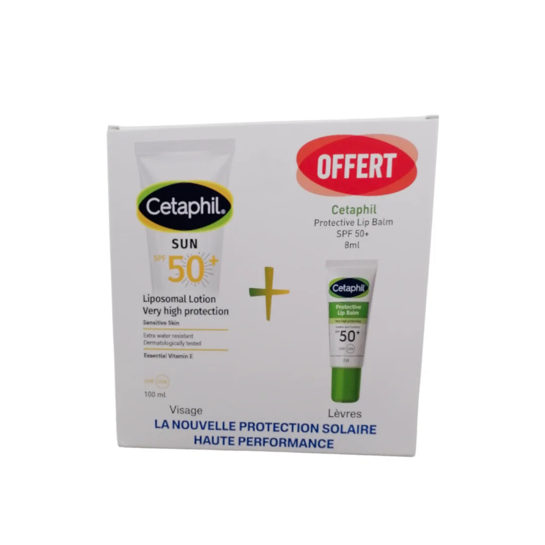 OFFRE CETAPHIL Sun Lotion Spf50+ 100ml Achete + Cetaphil Baume à Lèvres Protecteur Spf50+ 8 ml Offer