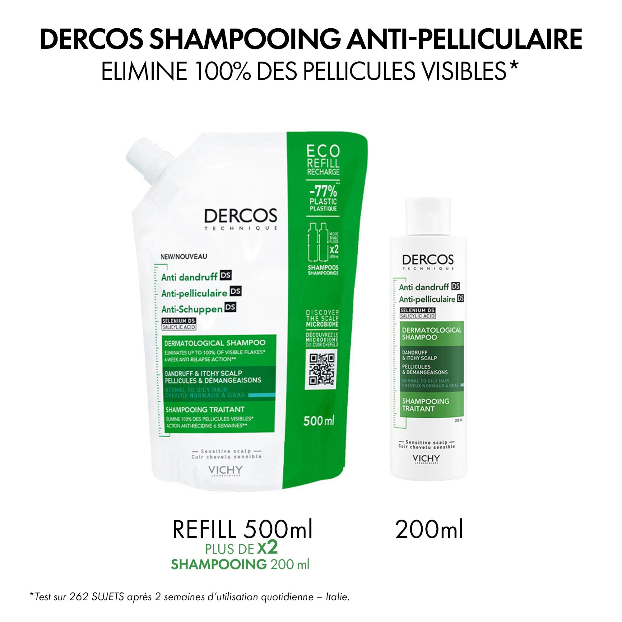 VICHY DERCOS SHAMPOING ANTIPELLICULAIRE CHEVEUX NORMAUX A GRAS 200 ML