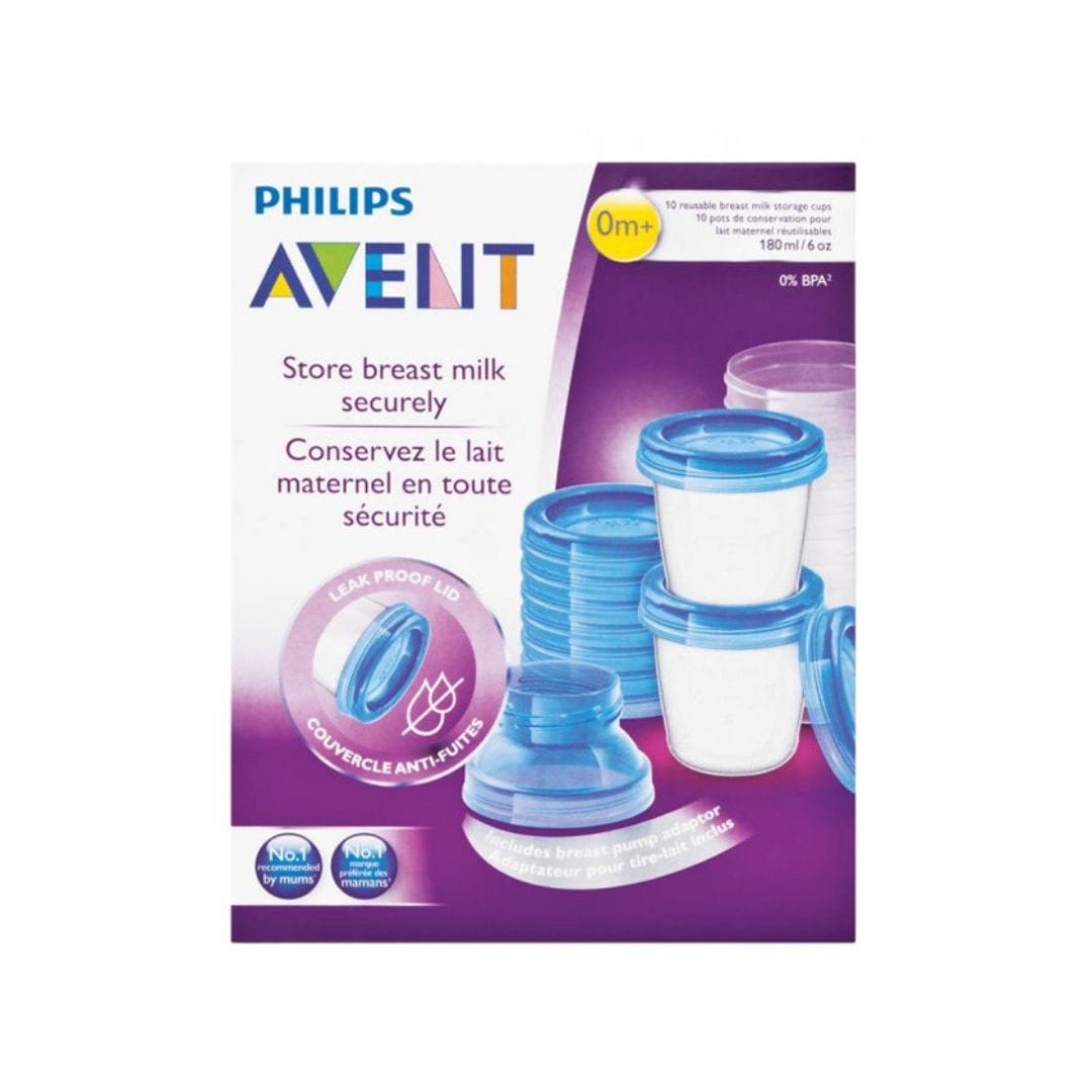 AVENT SET POTS DE CONSERVATION POUR LAITMATERNEL 180 ML/6OZ