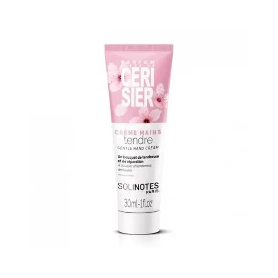 SOLINOTES PARFUM CERISIER CREME MAINS TENDRE UN BOUQUET DE TENDRESSE ET DE REPARATION 30 ML