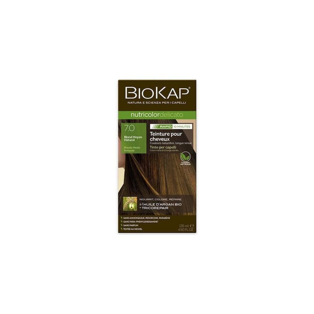 BIOKAP NUTRICOLOR DELICATO 7.00 BLOND MOYEN NATUREL 140ML