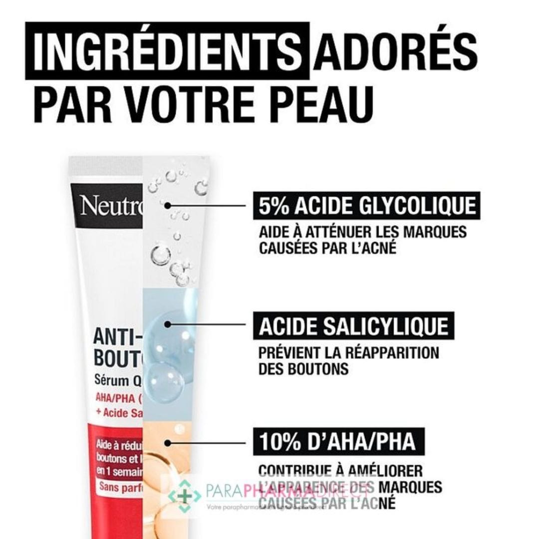 Neutrogena Anti-Boutons+ Sérum Quotidien – Soin visage anti-imperfections puissant – 30ml