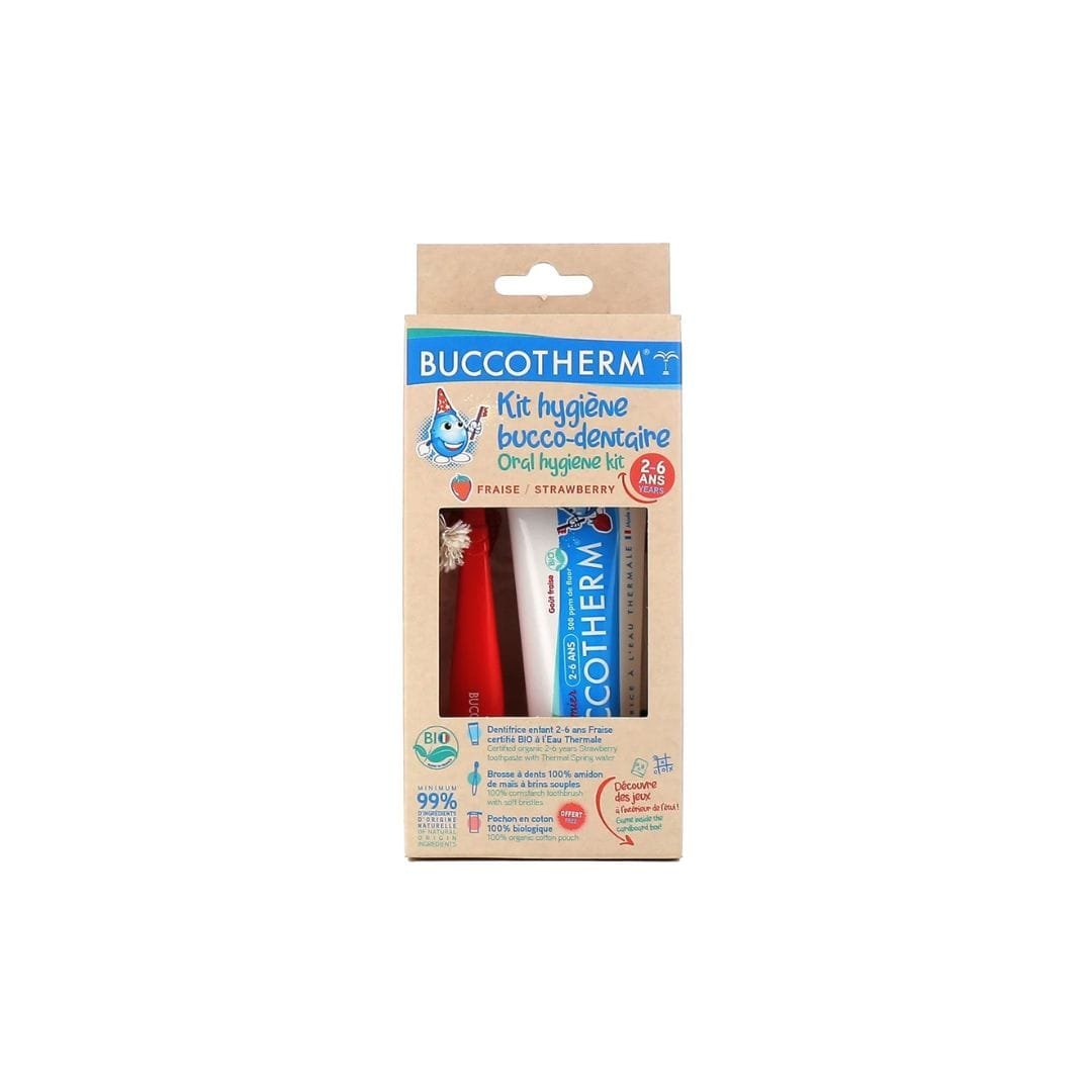 BUCCOTHERM DENTIFRICE KIT-ENFANT 2-6 ANS 50 ML BIO, GOÛT FRAISE