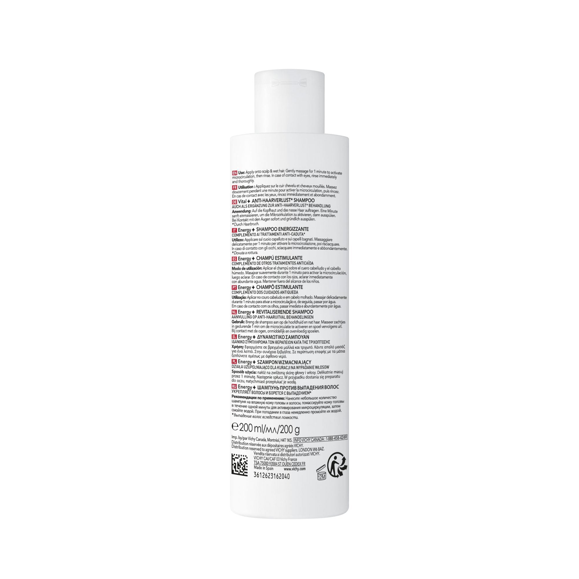 Vichy Dercos Technique ENERGY + Shampooing Stimulant Anti-Chute| 200ml