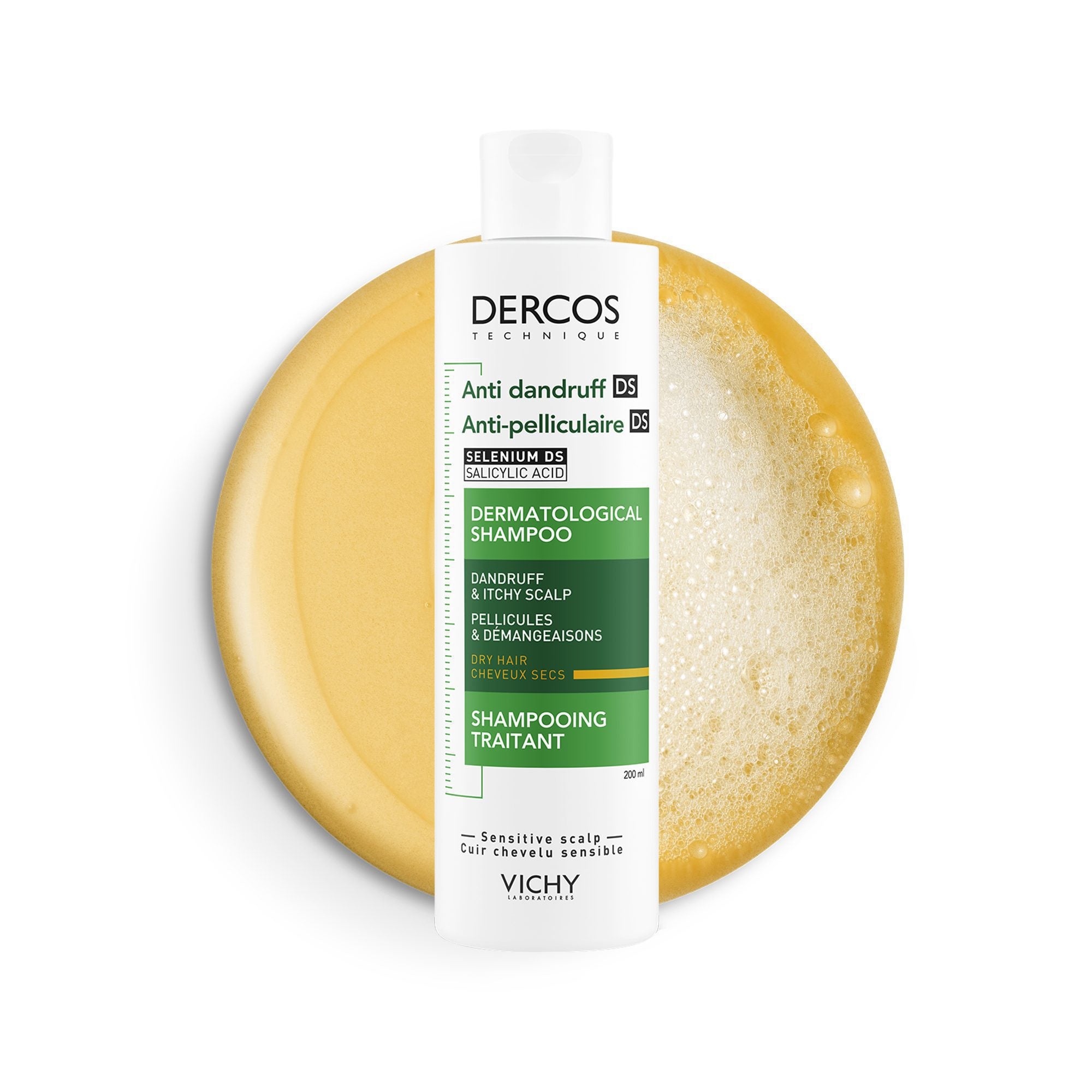 Vichy Dercos Shampoing Traitant Anti-Pelliculaire Cheveux Secs | 200ml