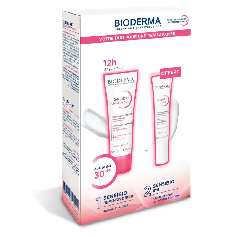 Bioderma Sensibio Défensive Riche Crème Active Apaisante – 40ml + Sensibio eye OFFERT