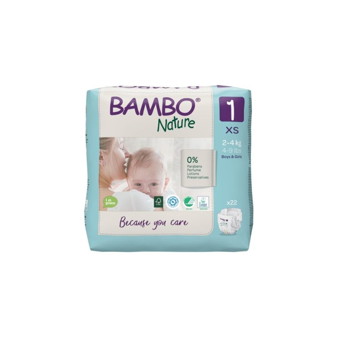 BAMBO NATURE COUCHE T1 ( 2- 4KG ) 22 UNITÉS