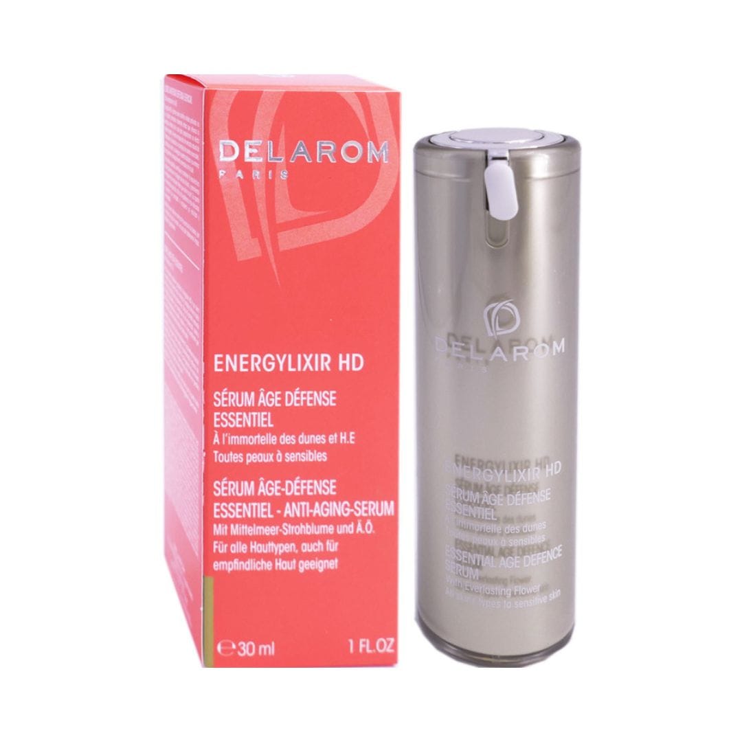 DELAROM ENERGYLIXIR HD SERUM AGE DEFENSE ESSENTIEL À L’IMMORTELLE DES DUNES ET H.E TOUTES PEAUX SENSIBLES 30 ML