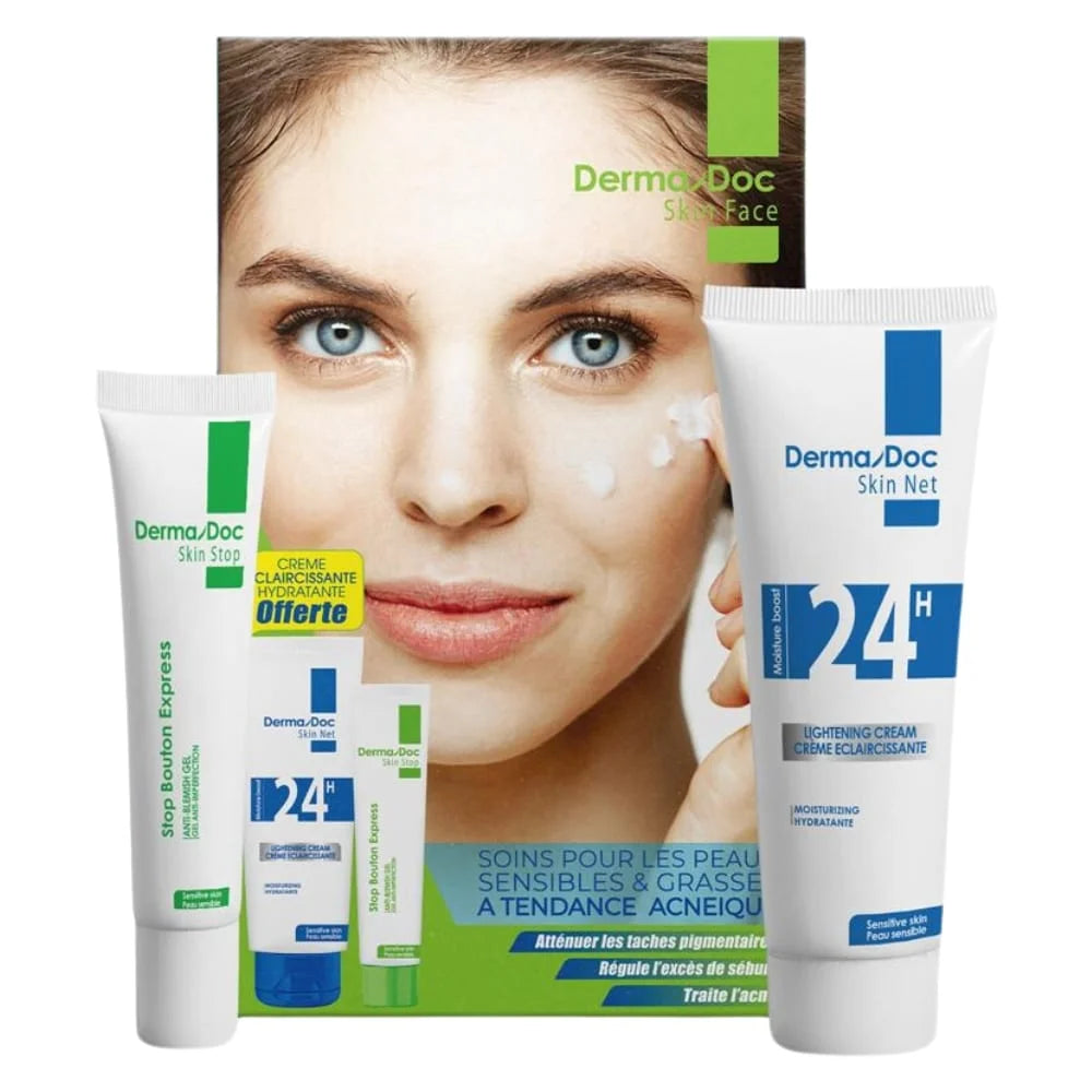 OFFRE DERMADOC Skin Stop Boutons Express 15ml + Skin Net Crème Eclaircissante 24h 50ml