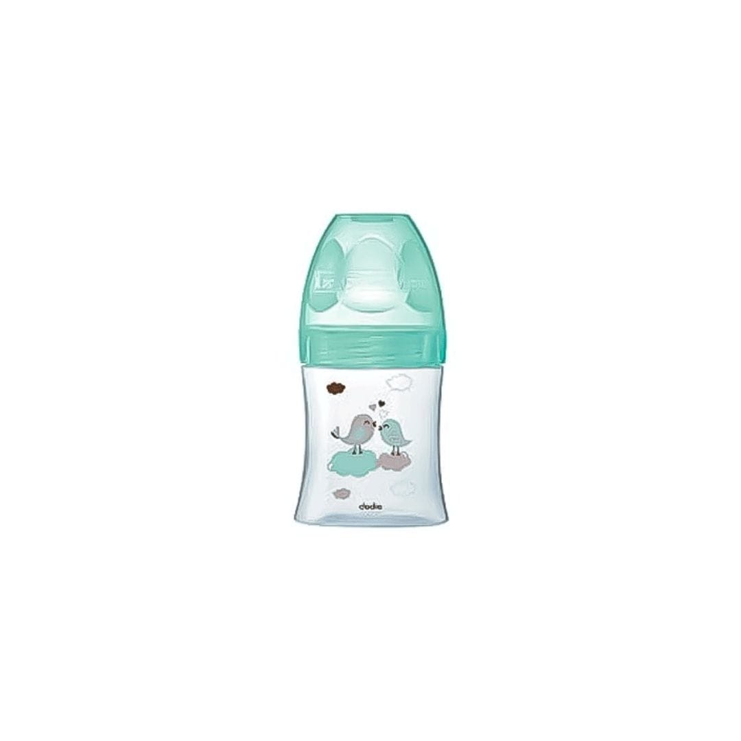 DODIE BIBERON INITIATION VERRE 150ML VERT OISEAUX 0-6 M TET RONDE 3 VIT D1