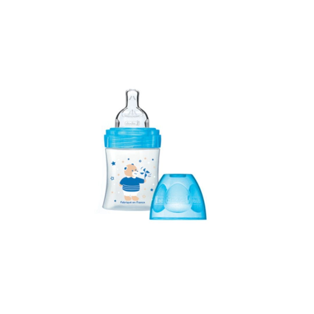 DODIE BIBERON SENS+ 150ML BLEU OURSON 0-6 M TÉT PLATE D1
