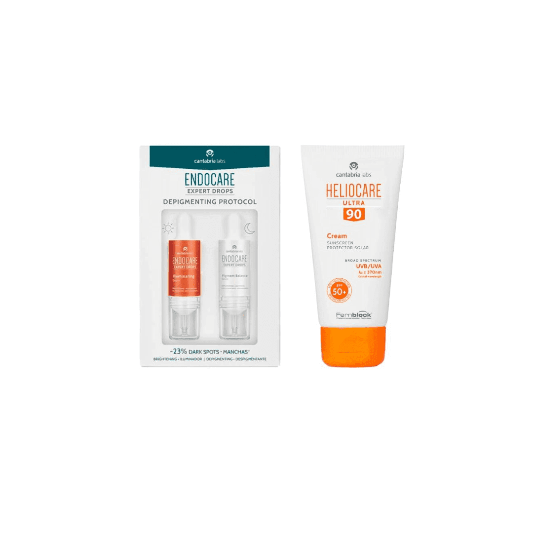 Endocare Expert Drops Hydrating Protocol 2X10Ml + Heliocare Gel Ultra Spf 90 Offert