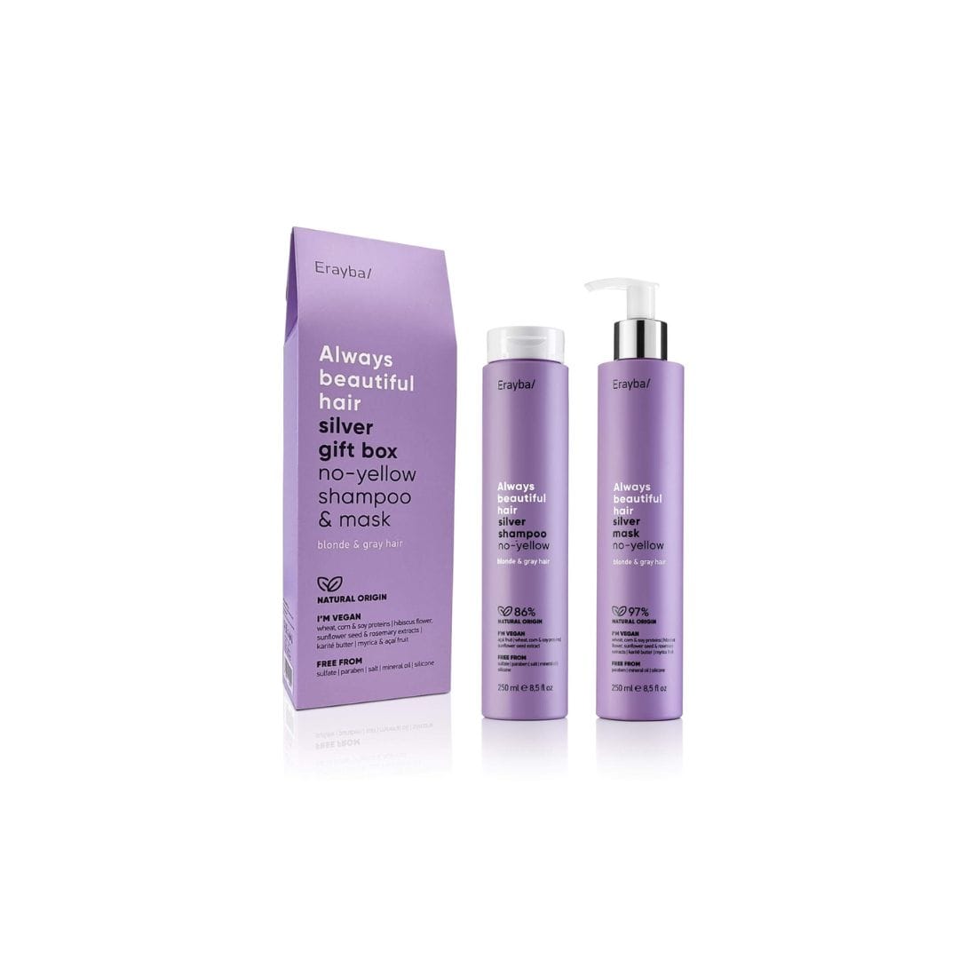 Erayba Abh/ silver no-yellow shampoo 250ml, Erayba Abh/ silver no-yellow mask 250ml.