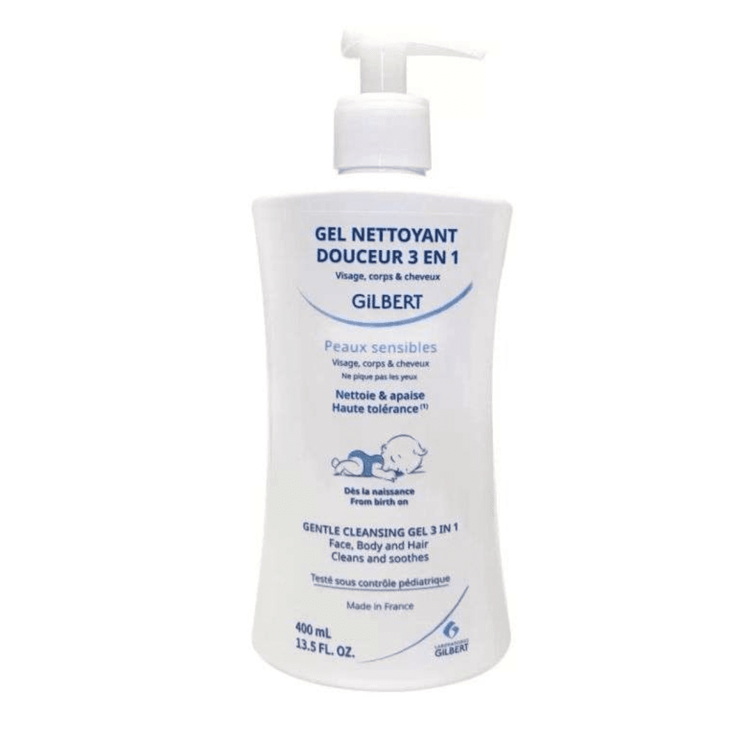 GILBERT GEL NETTOYANT DOUCEUR 3EN1 VISAGE&CHEVEUX DES LA NAISSANCE 400ML