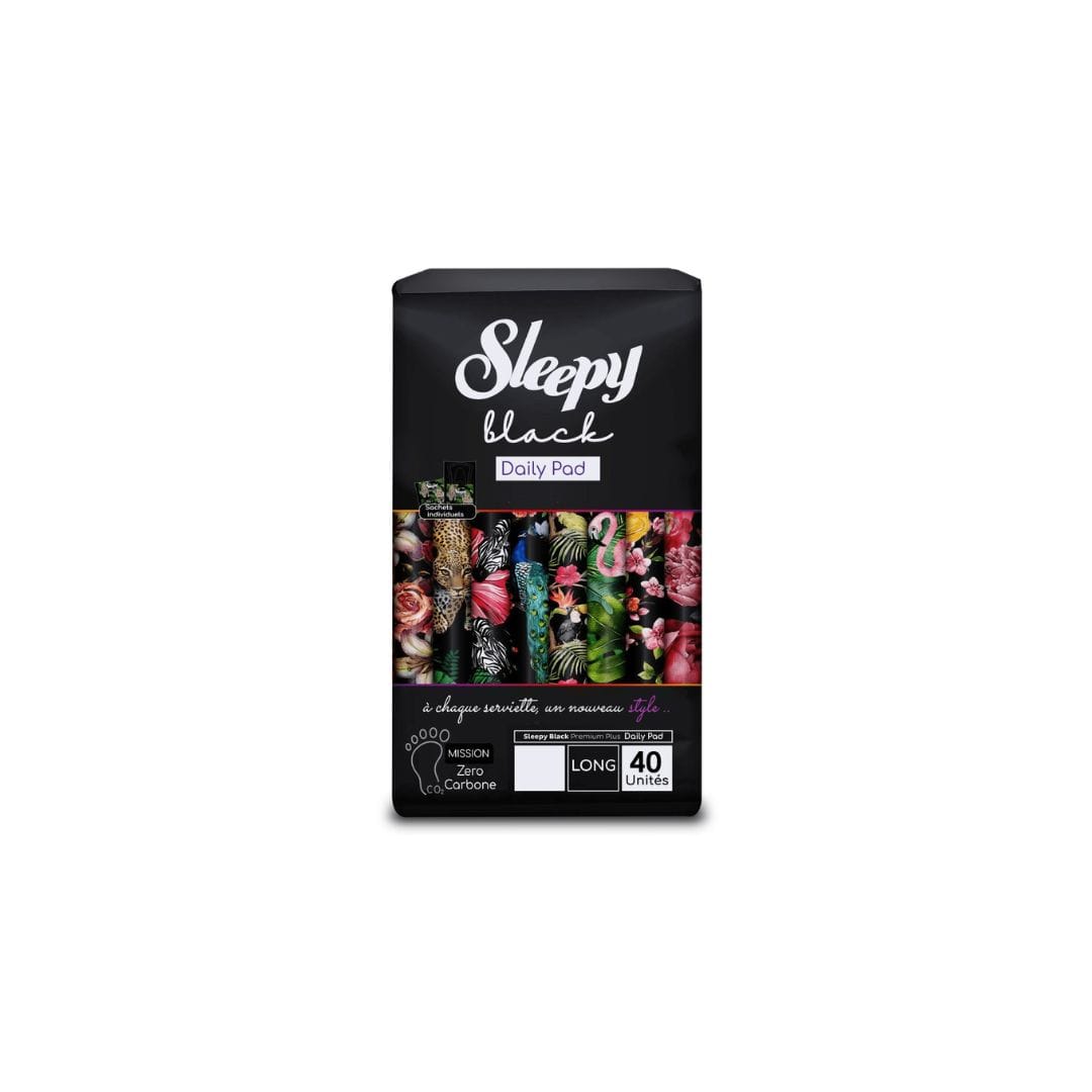 SLEEPY BLACK DAILY PANTY LINER SUPER NORMAL,40 UNITÉS