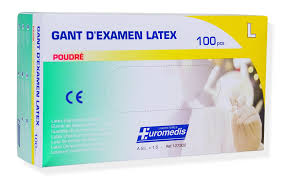GANTS D’EXAMEN LATEX 100PCS