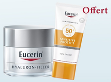 Charger l&#39;image dans la galerie, EUCERIN HYALURON-FILLER SOIN ANTI-RIDES JOUR + EUCERIN SUN CREME 50+ VISAGE OFFERT
