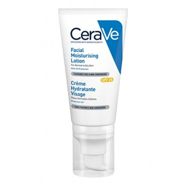 CERAVE CREME HYDRATANTE VISAGE PEAUX NORMALES A SECHES SPF50 52ML