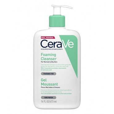 CERAVE GEL MOUSSANT PEAUX NORMALES À GRASSES 473ML