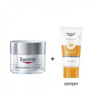 EUCERIN HYALURON-FILLER SOIN ANTI-RIDES JOUR + EUCERIN SUN CREME 50+ VISAGE OFFERT