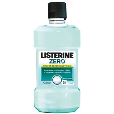LISTERINE BAIN DE BOUCHE LESS INTENSE, ZERO ALCOHOL, HALEINE FRAICHE, 250ML