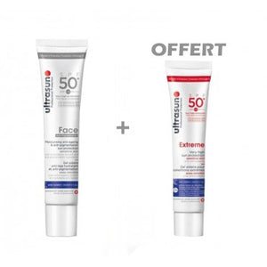 ULTRASUN FACE ANTI-PIGMENTATION SPF50+ + ULTRASUN EXTREME GEL SOLAIRE SPF 50+ 15ML OFFERT