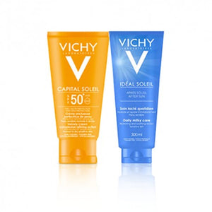 Offre Vichy Capital Soleil Crème Onctueuse IP50+ (50 ml) + Ideal Soleil Lait Après Soleil (100ml) Offert